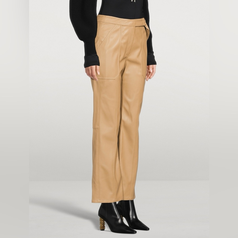 Jonathan Simkhai- BAXTER vegan leather tan pants - Picture 5 of 12